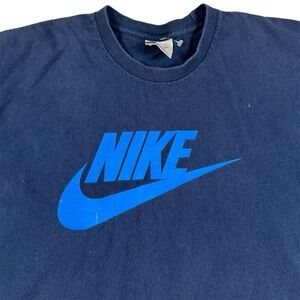 Vintage Y2K Nike Air Swoosh Logo Graphic T-shirt Men’s Size Large Blue Grey Tag